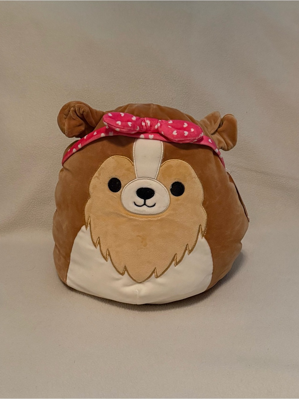 2024 Squishmallows 11 Inch Andres Sheltie Dog With Pink Bandana NWT